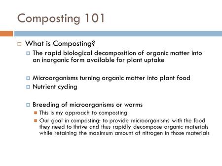 Composting 101 What is Composting?