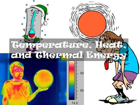 Temperature, Heat, and Thermal Energy. Heat The transfer of thermal energy Not a measure of energy but rather of energy transferred. Measured in terms.