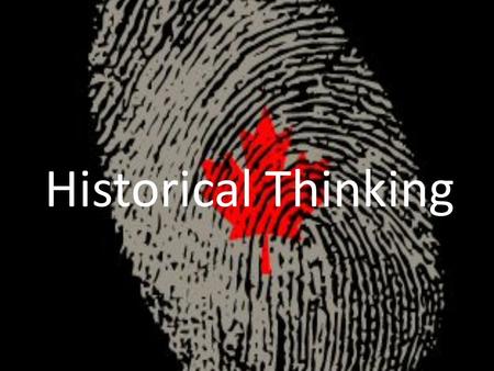 Historical Thinking.