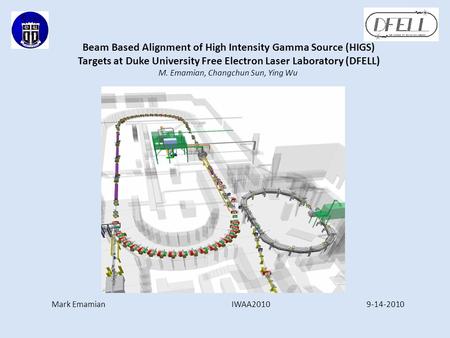 Beam Based Alignment of High Intensity Gamma Source (HIGS) Targets at Duke University Free Electron Laser Laboratory (DFELL) M. Emamian, Changchun Sun,