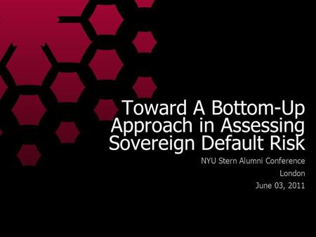 Toward A Bottom-Up Approach in Assessing Sovereign Default Risk