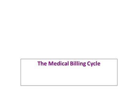 The Medical Billing Cycle