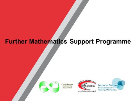 Further Mathematics Support Programme Poole Grammar Mathematics Department.