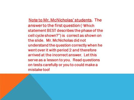 Note to Mr. McNicholas’ students