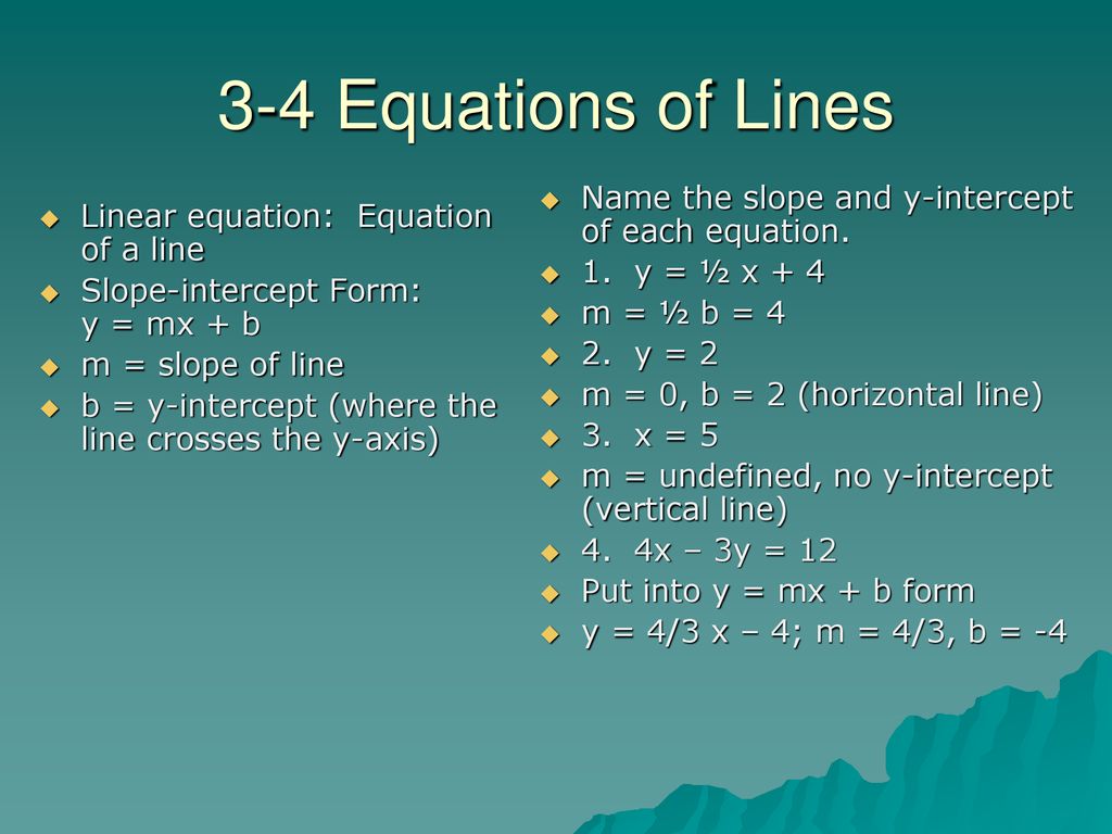 Horizontal Line - Slope, Equation