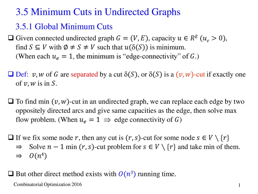 3 5 Minimum Cuts In Undirected Graphs Ppt Download