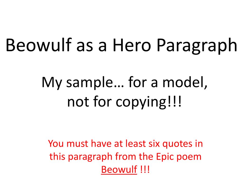 beowulf epic hero conclusion paragraph