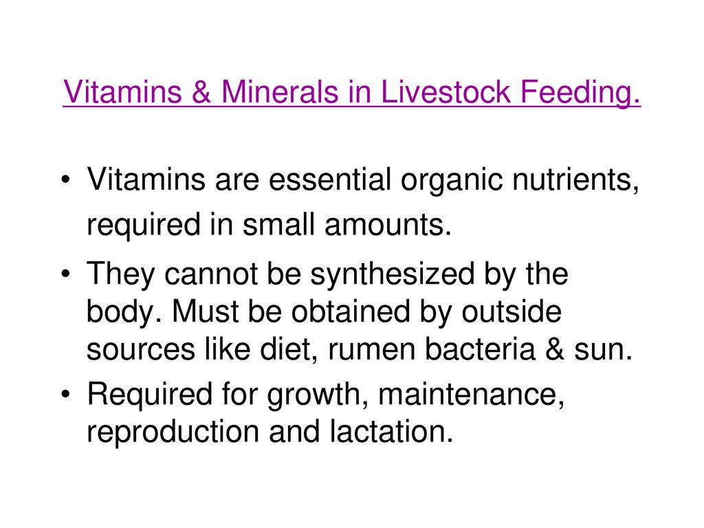 Vitamins & Minerals in Livestock Feeding. - ppt download