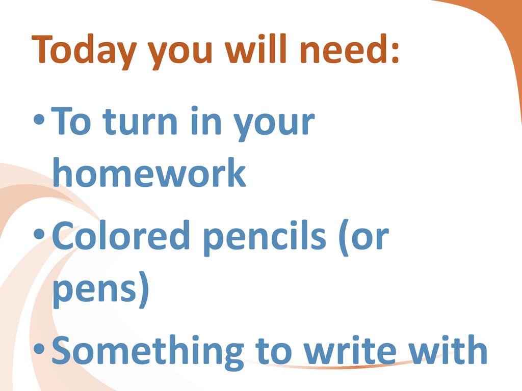 turn in your homework