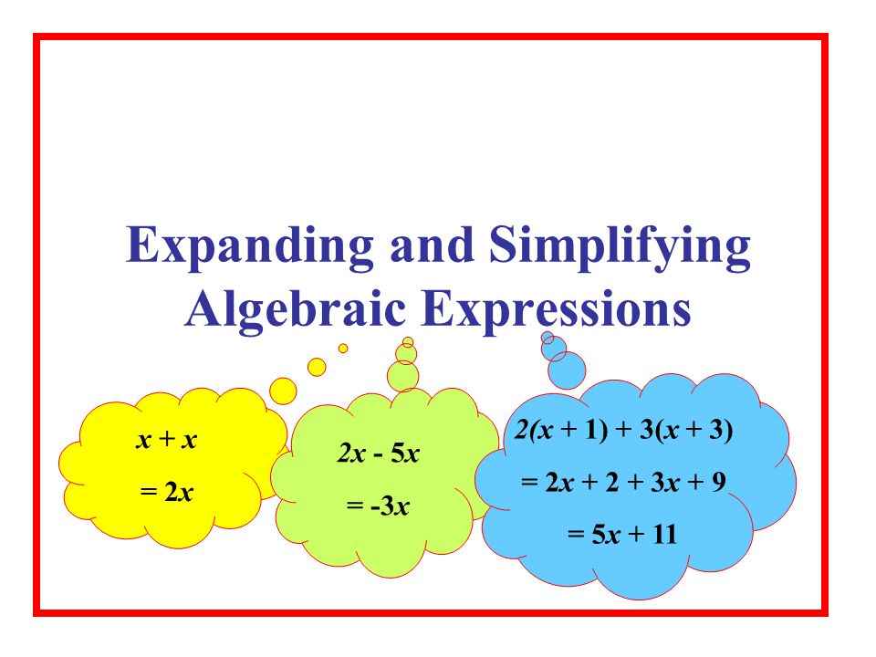 Expanding And Simplifying Algebraic Expressions Ppt Video Online Download