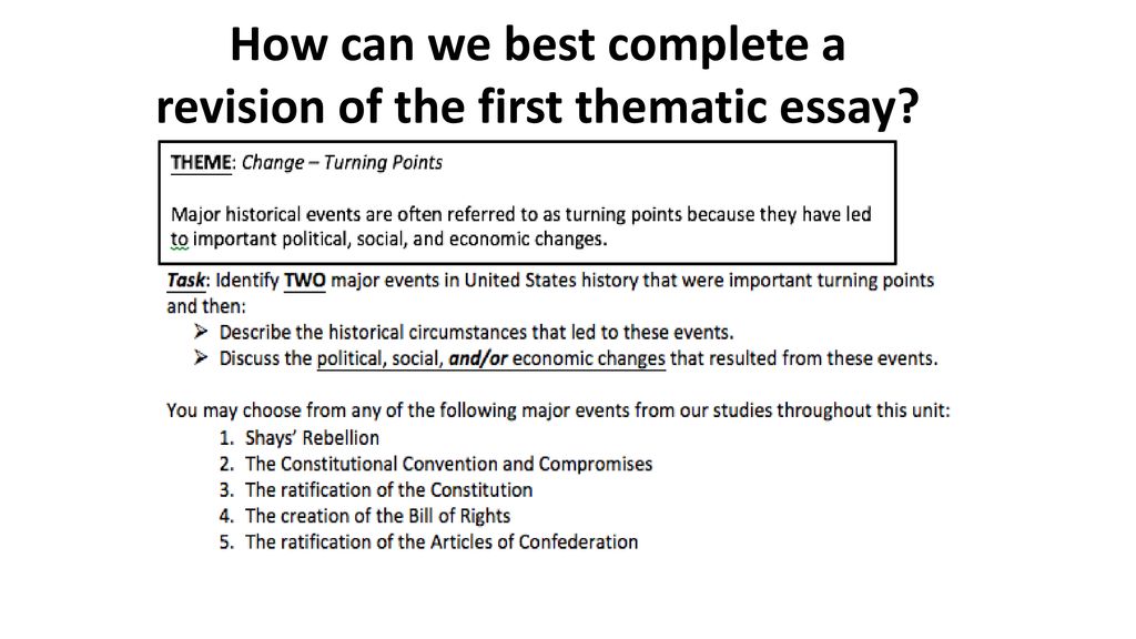 thematic essay definition