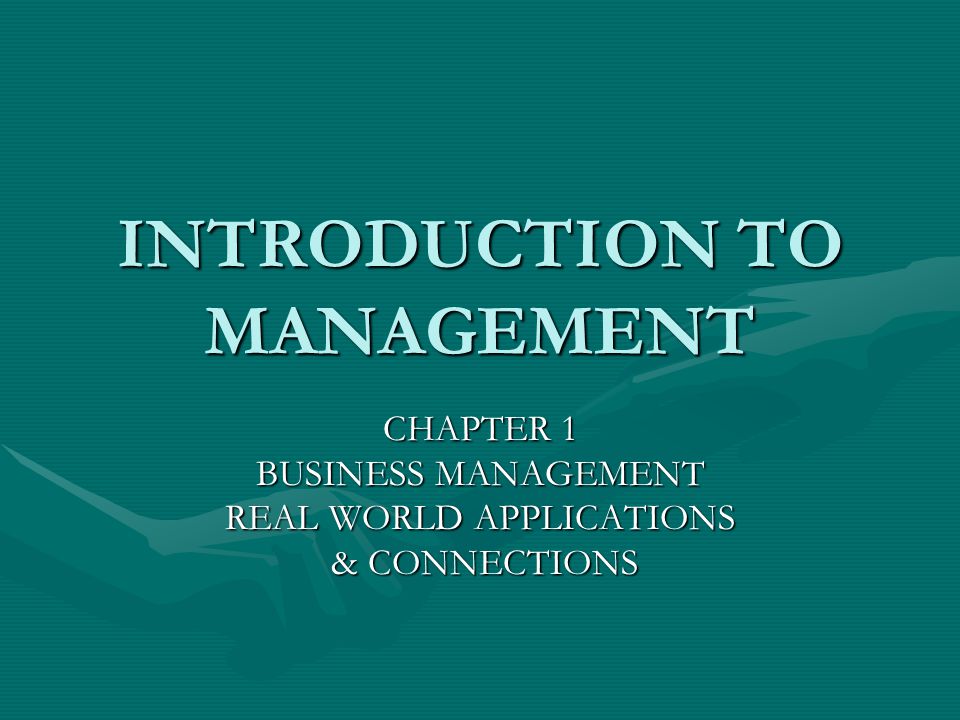 INTRODUCTION TO MANAGEMENT - ppt video online download