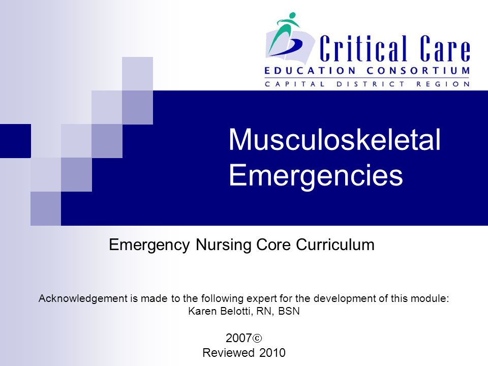 GEMC - Musculoskeletal Emergencies - for Nurses