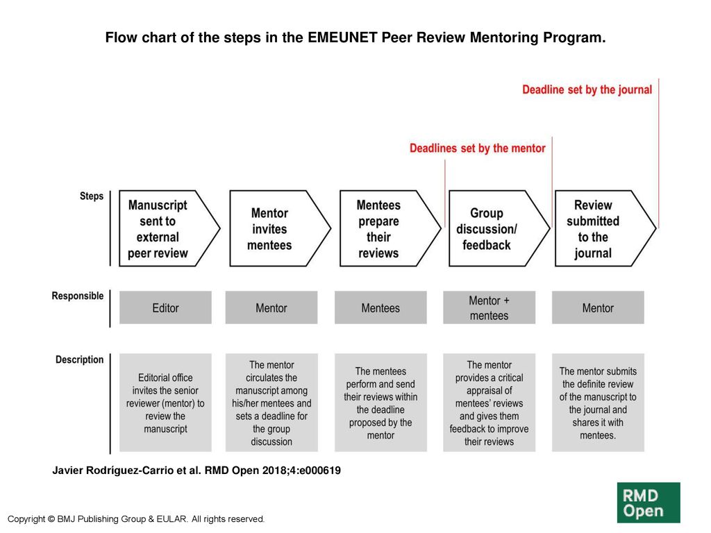 Flow chart of the steps in the EMEUNET Peer Review Mentoring Program. -