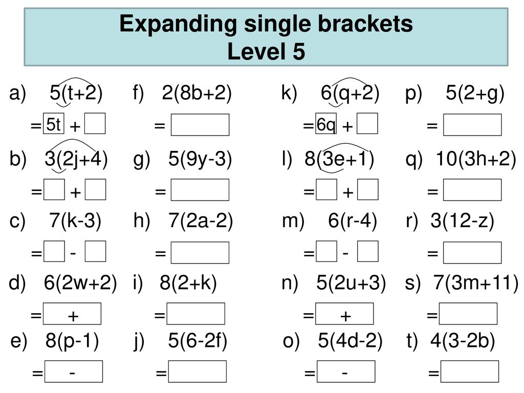 Expanding Single Brackets Ppt Download