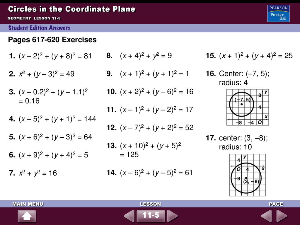 Circles In The Coordinate Plane Ppt Download