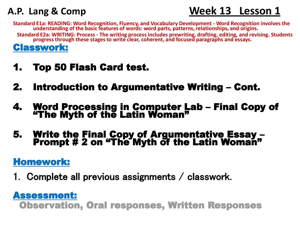 A.P. Lang & Comp Week 29 Lesson 29 - ppt download