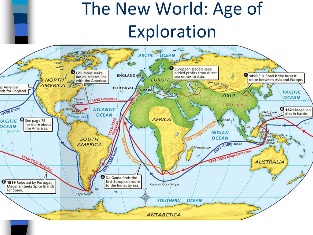 Map Of Explorers Of The New World