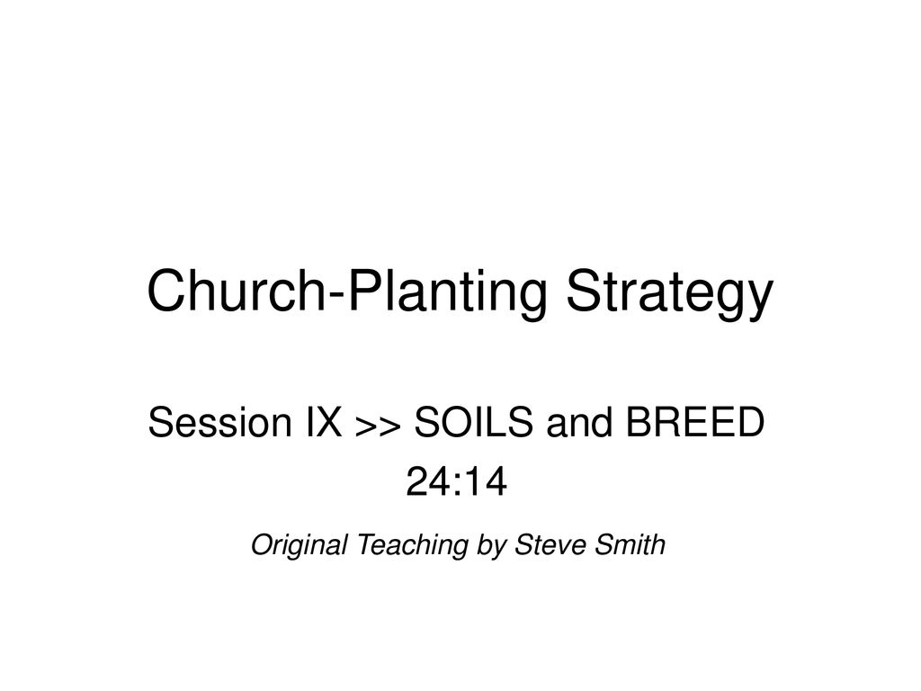 Session 1 - Church Planting