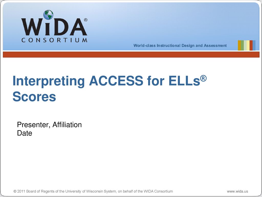 ACCESS for ELLs Score Report Interpretation Training on Vimeo
