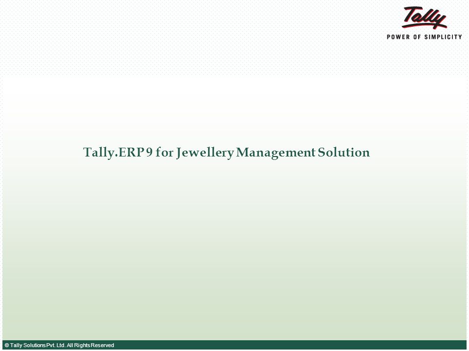 Tally for deals jewellery