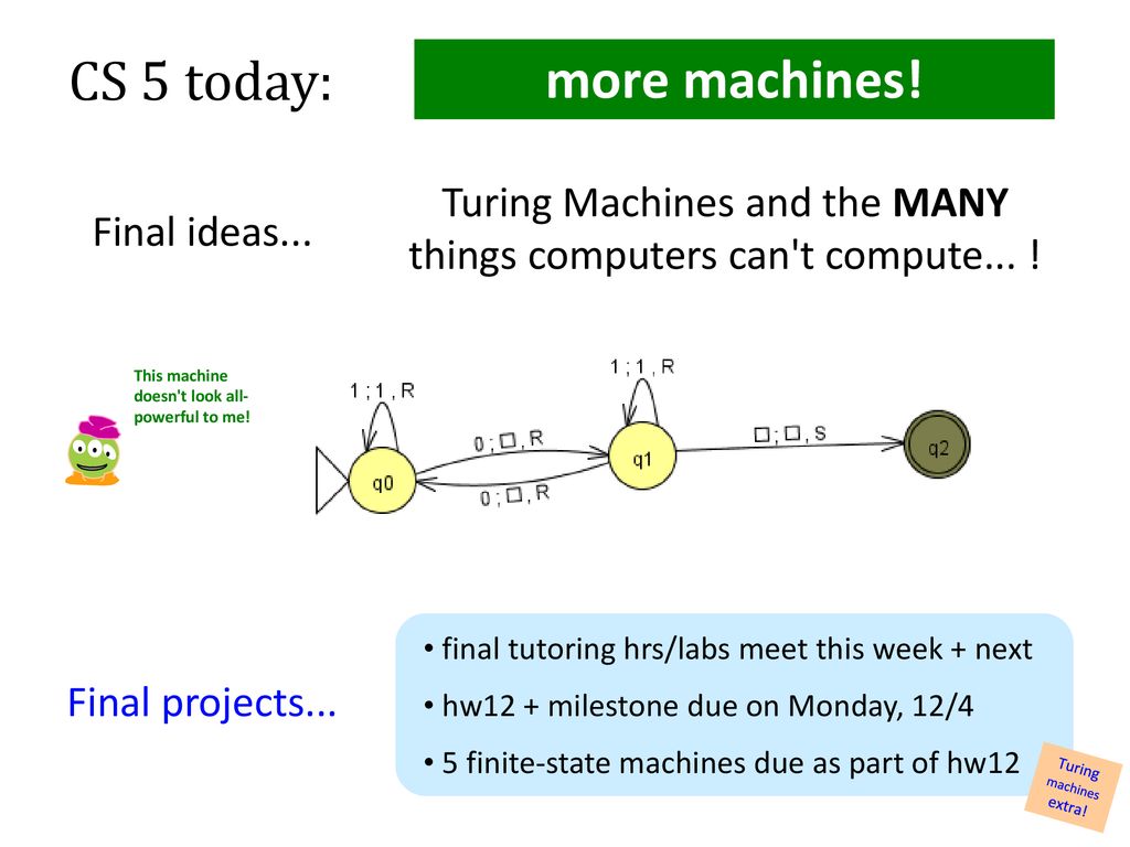 Turing Machines and the MANY things computers can't compute... ! - ppt download