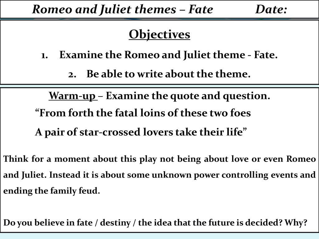 romeo and juliet destiny