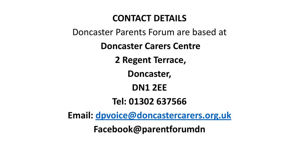 Doncaster Parents Forum (DPVoice) - ppt download