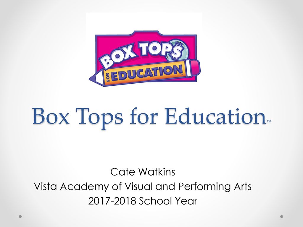 Box Tops for Education  St. Rose Elementary School