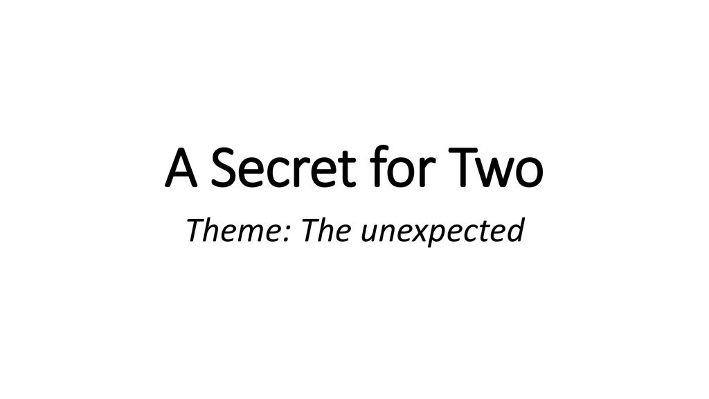 a secret for two story