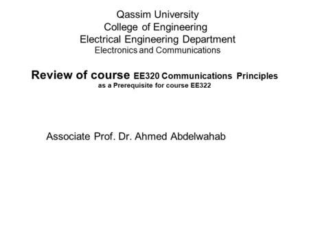 Associate Prof. Dr. Ahmed Abdelwahab