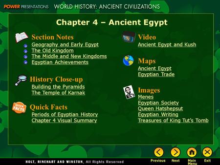 Chapter 4 – Ancient Egypt