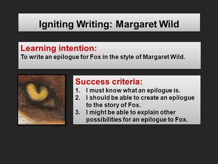 Igniting Writing: Margaret Wild