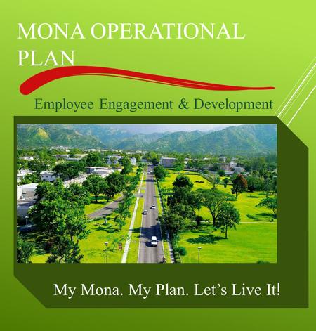 MONA OPERATIONAL PLAN My Mona. My Plan. Let’s Live It ! Employee Engagement & Development.