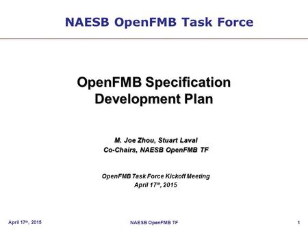OpenFMB Specification Development Plan