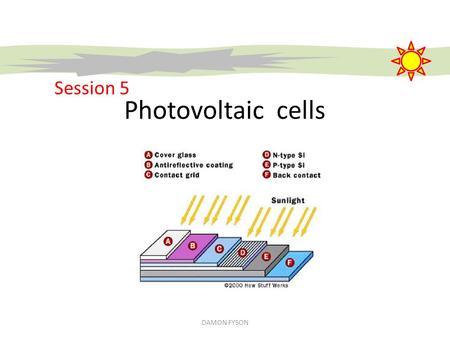 Session 5 Photovoltaic cells DAMON FYSON.