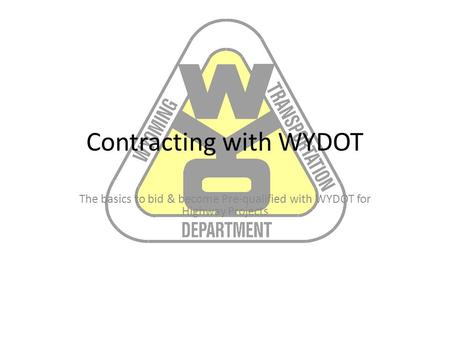 Contracting with WYDOT
