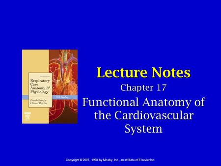 Lecture Notes Functional Anatomy of the Cardiovascular System