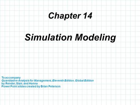 Simulation Modeling Chapter 14