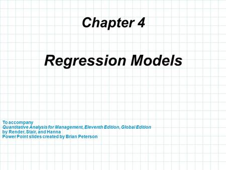 Regression Models Chapter 4