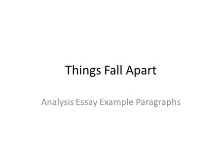 Analysis Essay Example Paragraphs