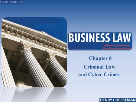 Chapter 8 Criminal Law and Cyber Crimes