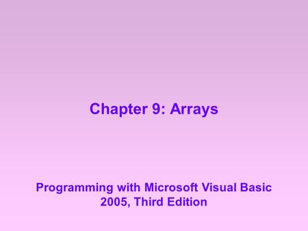 Programming with Microsoft Visual Basic 2005, Third Edition