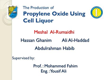 The Production of Propylene Oxide Using Cell Liquor
