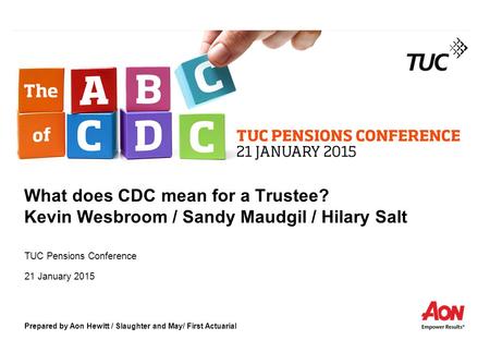 TUC Pensions Conference 21 January 2015