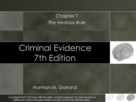 Criminal Evidence 7th Edition
