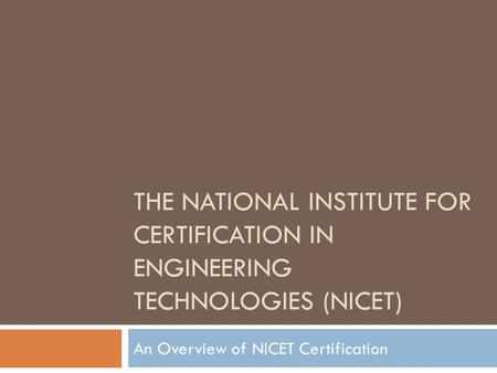 An Overview of NICET Certification