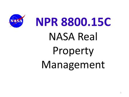 NPR C NASA Real Property Management