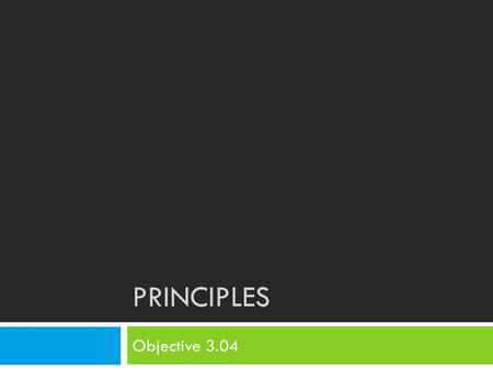 PRINCIPLES Objective 3.04.