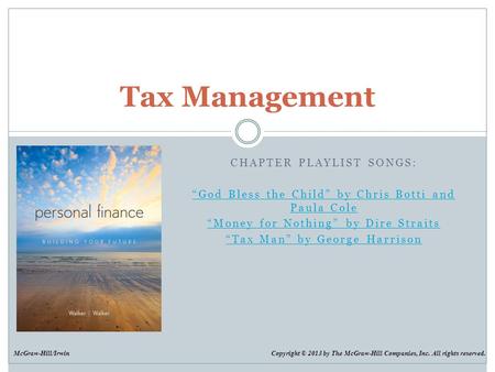 Tax Management CHAPTER PLAYLIST SONGS:
